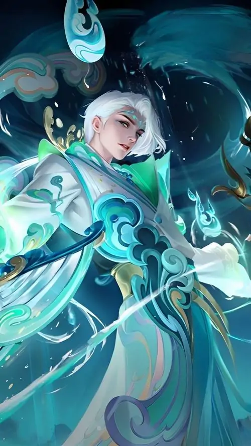 Hình nền điện thoại Tulen áo xanh ngọc múa tay giữa làn sương phép, mái tóc búi cao và hoa văn vải tạo nét cổ trang mềm mại