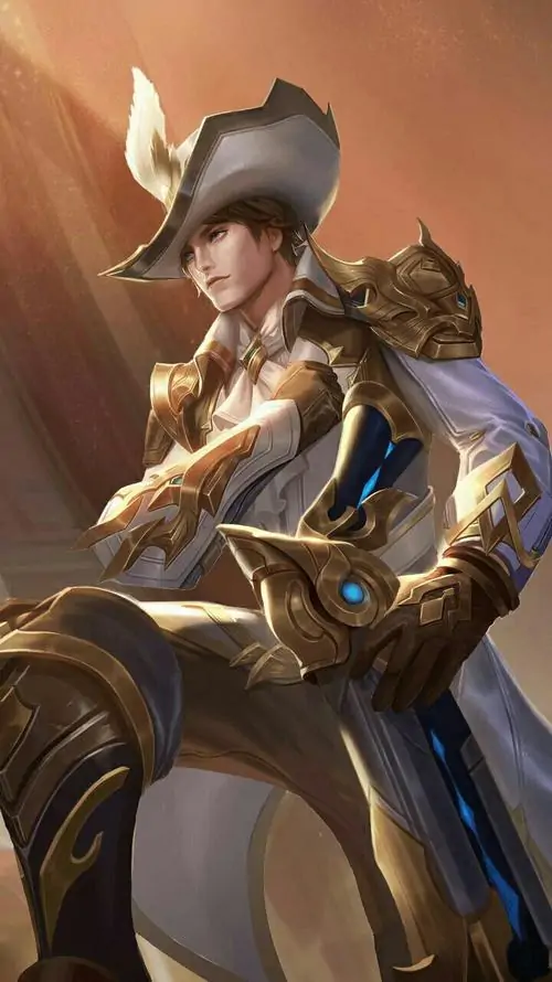 Valhein Quang Vinh khoác giáp trắng bạc, đứng giữa ánh xanh trong, mắt nhìn xa như đang chuẩn bị tung đòn quyết định