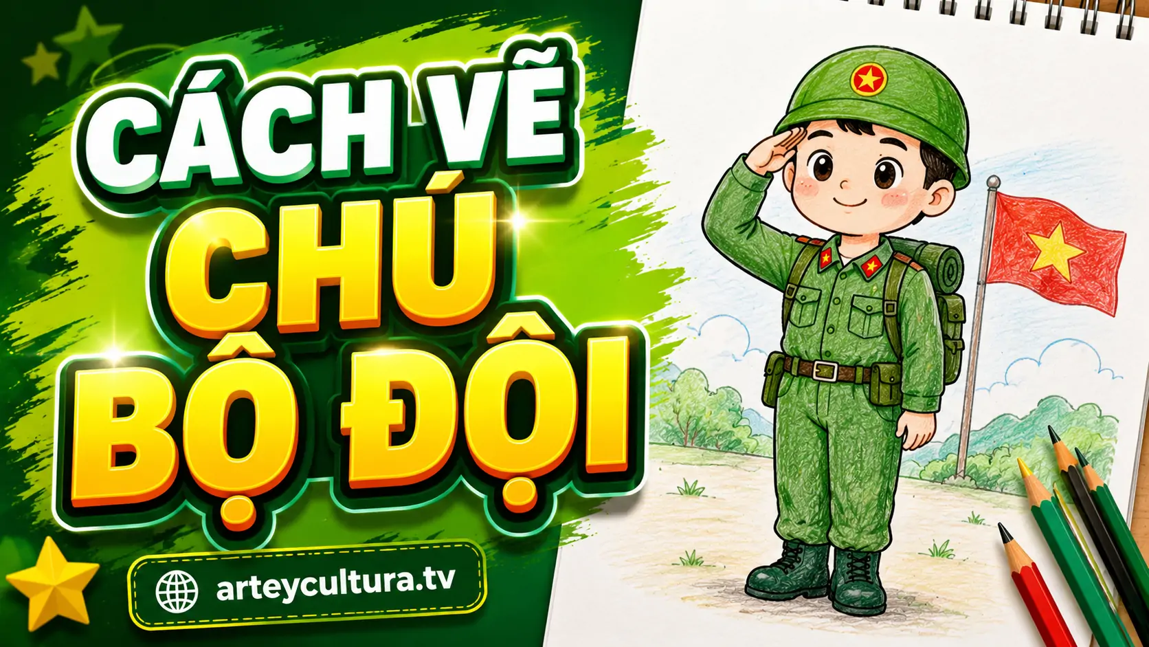 Cách Vẽ Chú Bộ Đội Đơn Giản cho học sinh tiểu học bằng từng bước dễ làm tại nhà