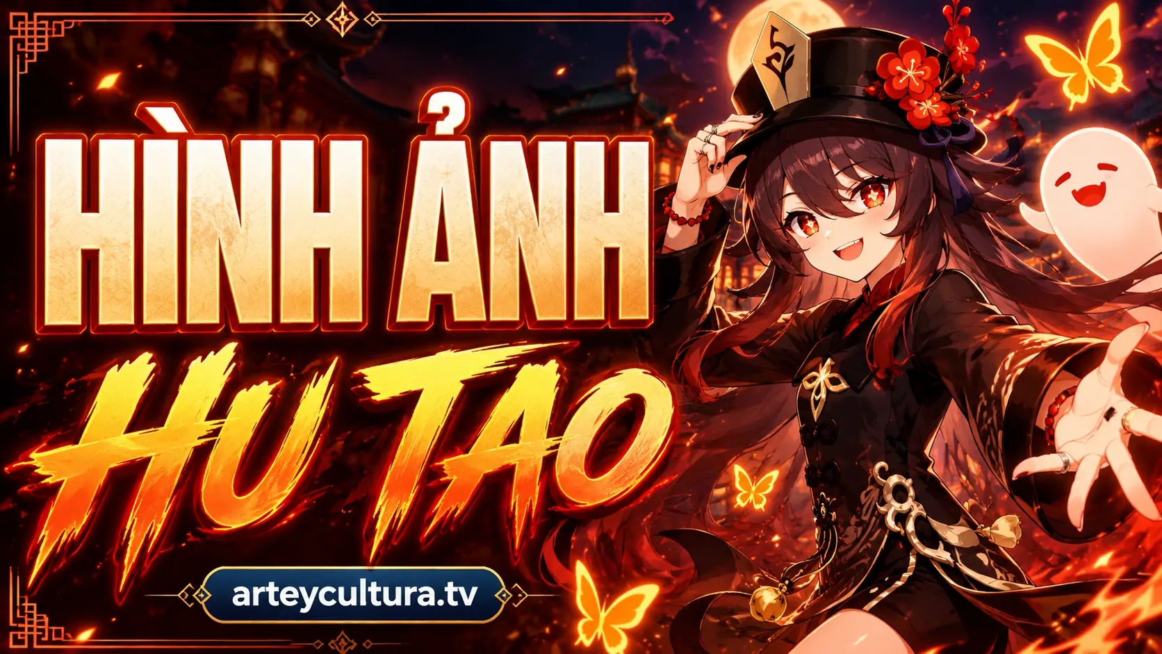 99 Hình Ảnh Hu Tao Genshin đẹp rực lửa nổi bật đồng tử hoa mai và áo khoác vãng sinh ma mị đáng yêu