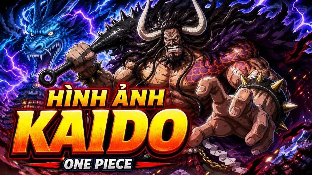 BST 48 Hình Ảnh Kaido cực ngầu với dáng rồng xanh phủ bóng bầu trời Wano