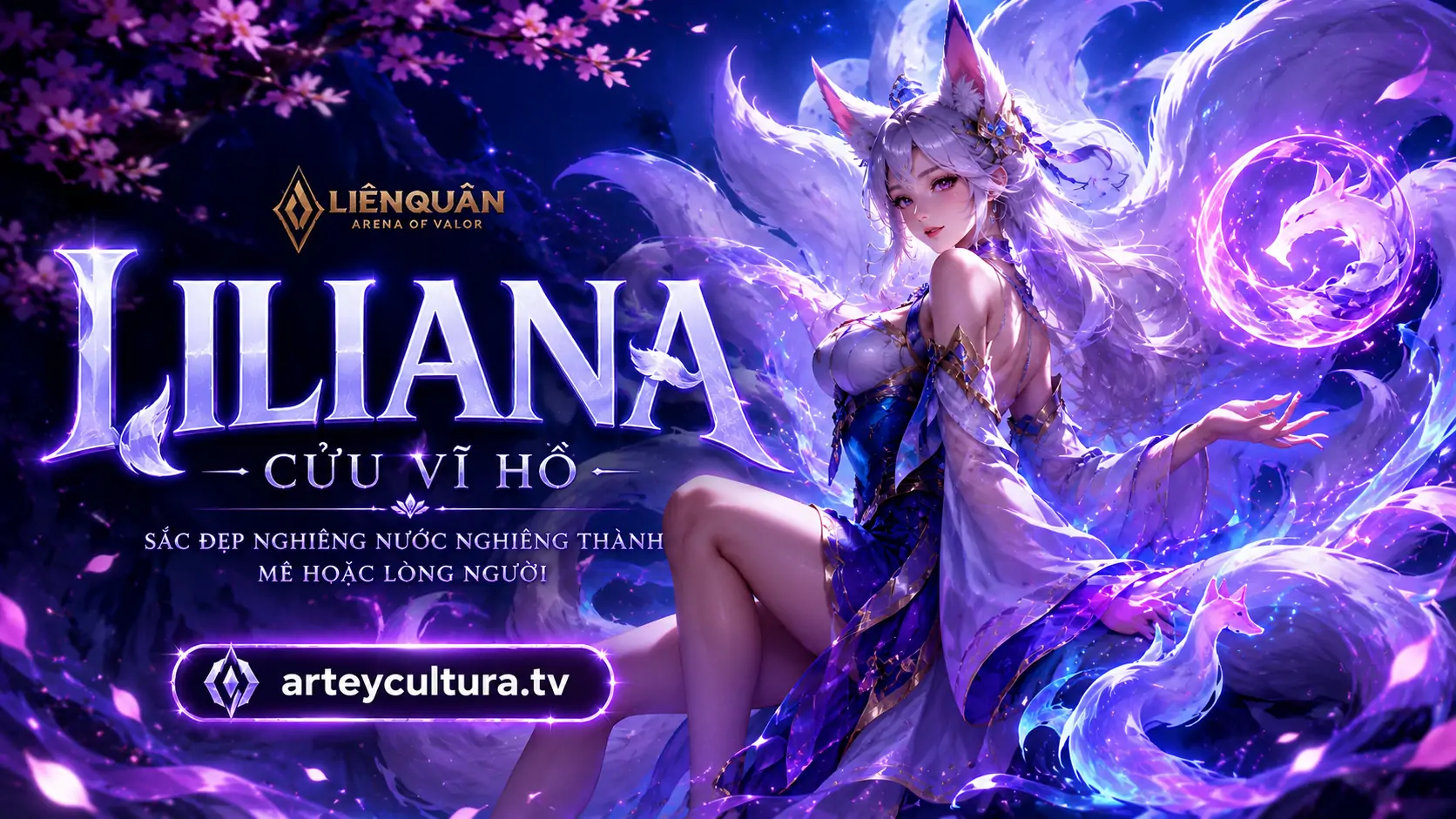 55 Hình Ảnh Liliana Cửu Vĩ Linh Hồ đẹp ma mị đầy nổi bật với đuôi cáo và linh châu rực sáng