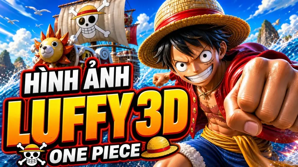 49 Hình Ảnh Luffy 3D Cực Ngầu phiên bản đồ họa với hiệu ứng ánh sáng và cơ bắp chân thực