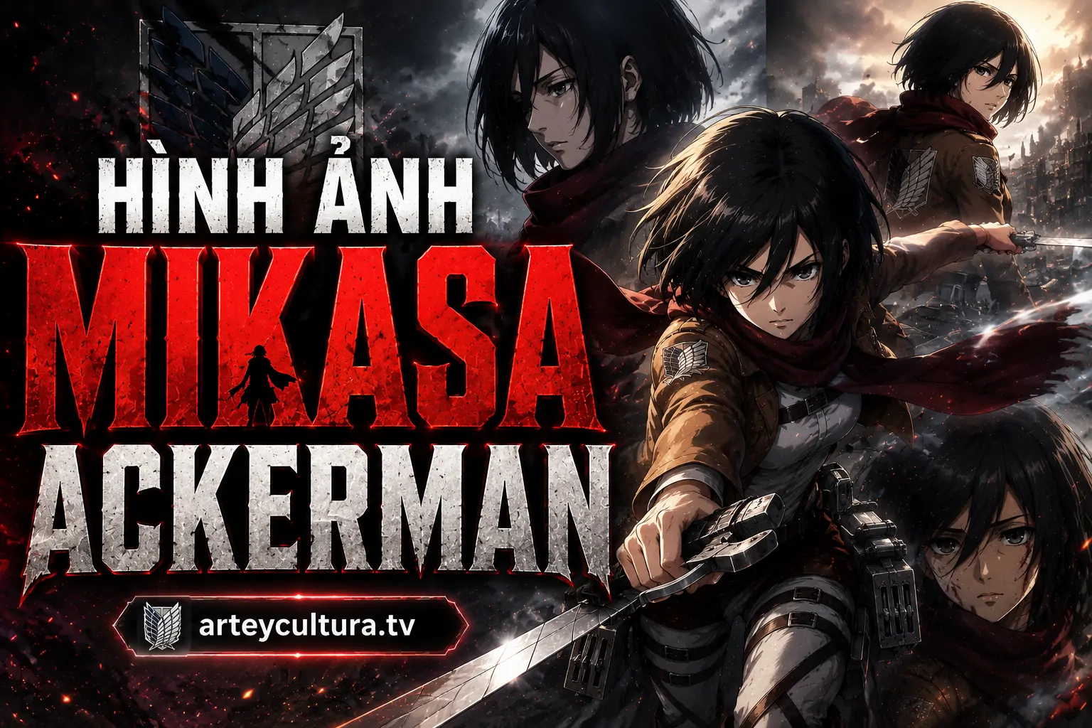 80 Hình ảnh Mikasa Ackerman đẹp lạnh lùng cá tính với thiết bị cơ động lập thể và thanh gươm kép