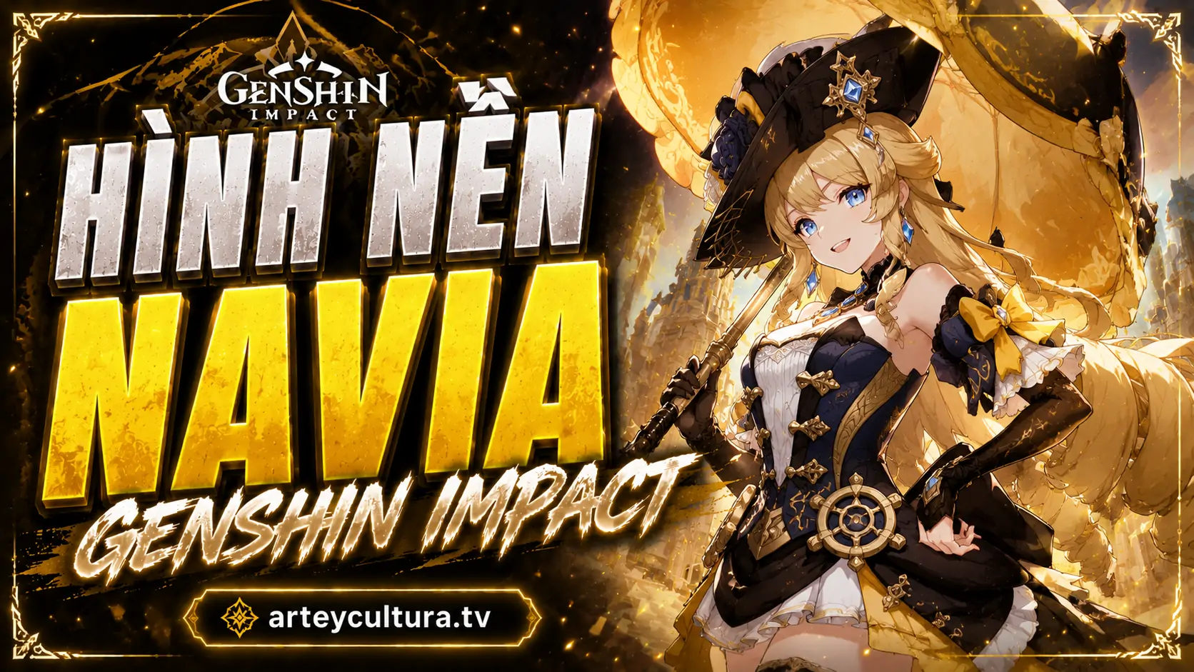 Full 35 Hình Ảnh Navia Genshin Impact với góc chụp nghệ thuật cùng background huyền bí và sắc nét