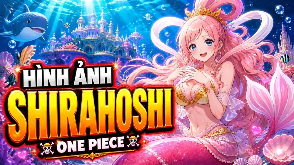 35 Hình Ảnh Shirahoshi tóc hồng dịu dàng đẹp trong veo giữa cung điện Long Cung rực rỡ