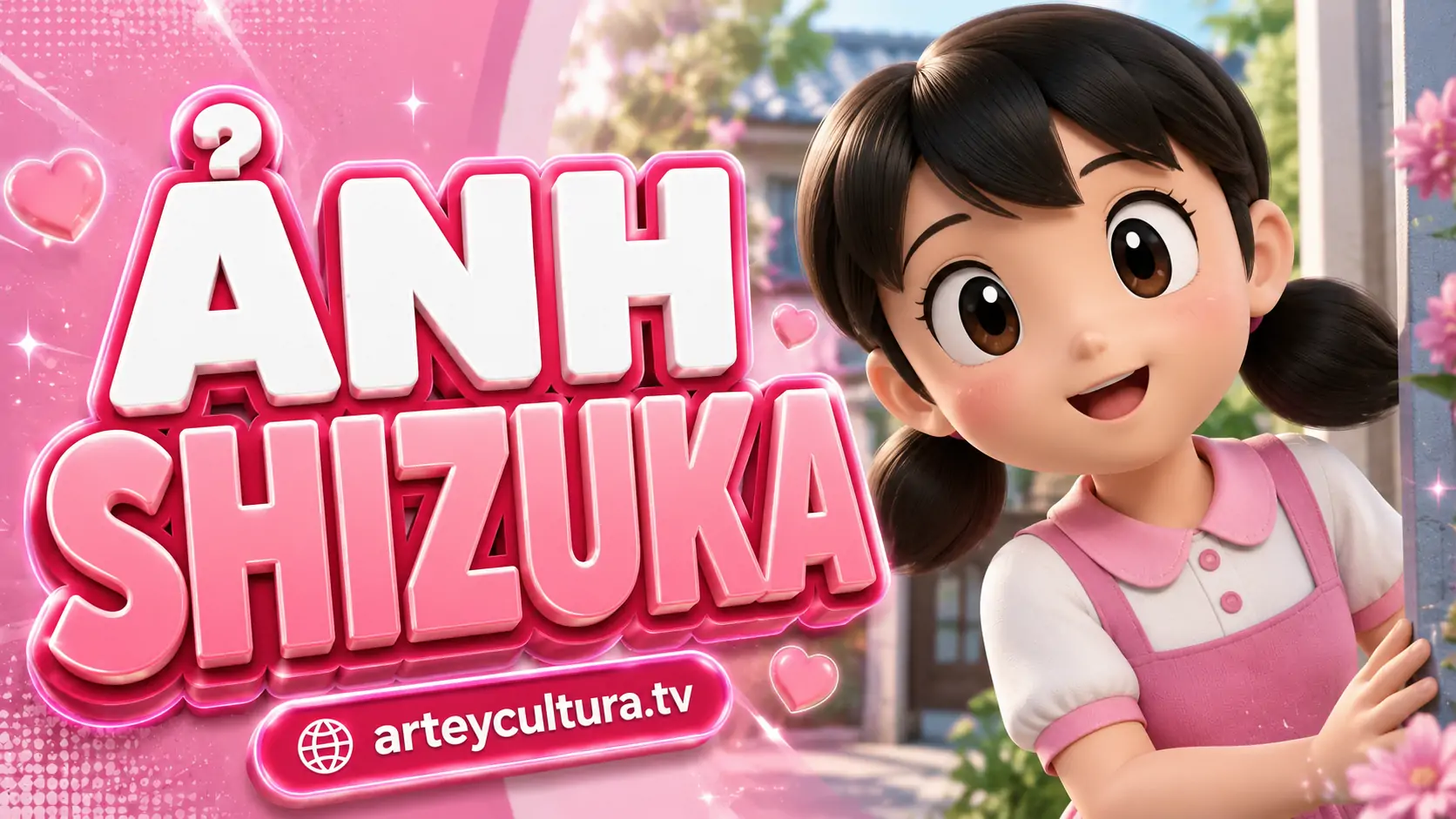 85 Hình Ảnh Shizuka cute với váy hồng tóc buộc hai bên đầy ngọt ngào và nụ cười tuổi thơ