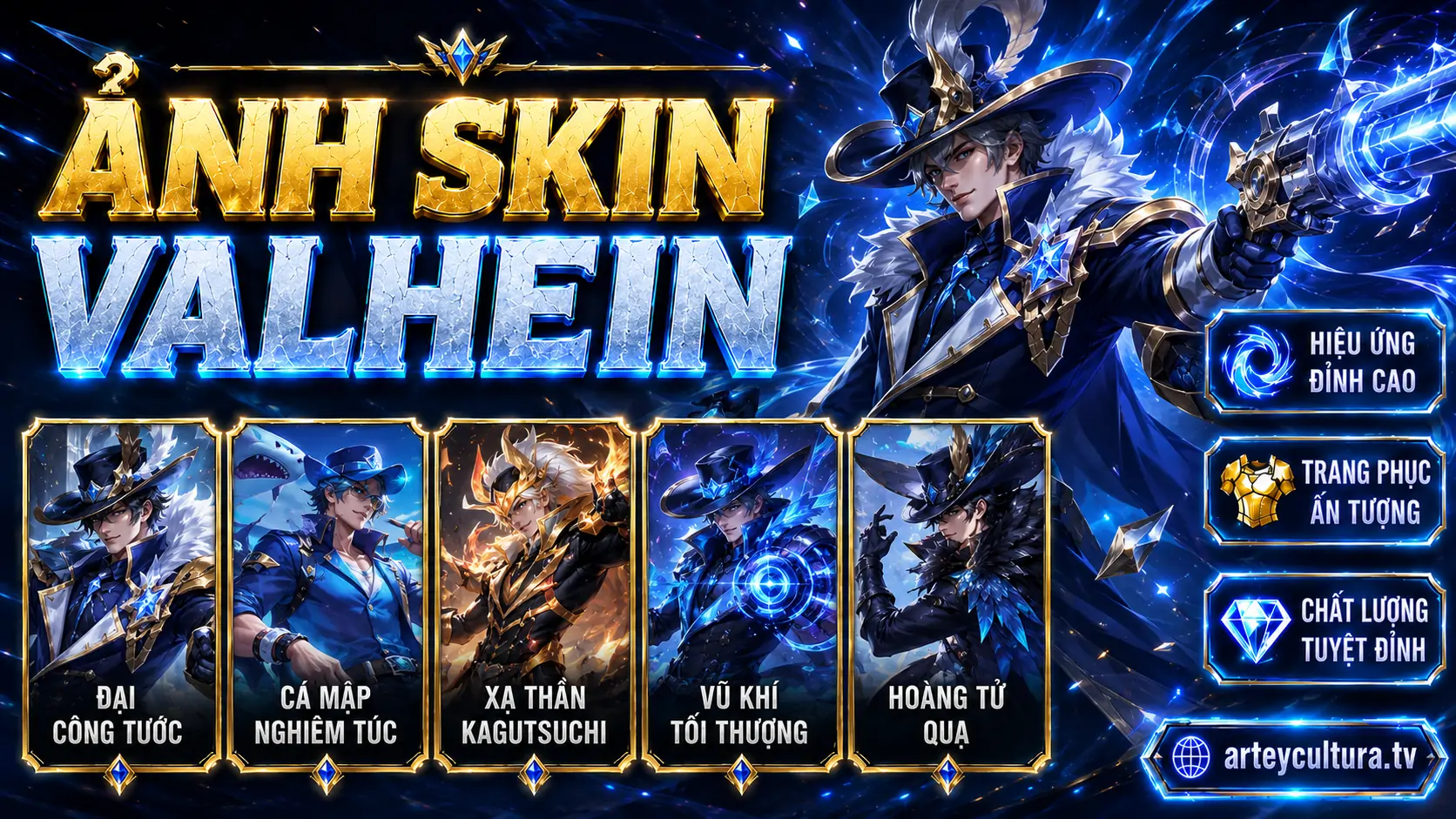 64 Hình Ảnh Valhein Skin từ Đại Công Tước và Hoàng Tử Quạ mang vibe lịch lãm, bí ẩn, đầy khí chất