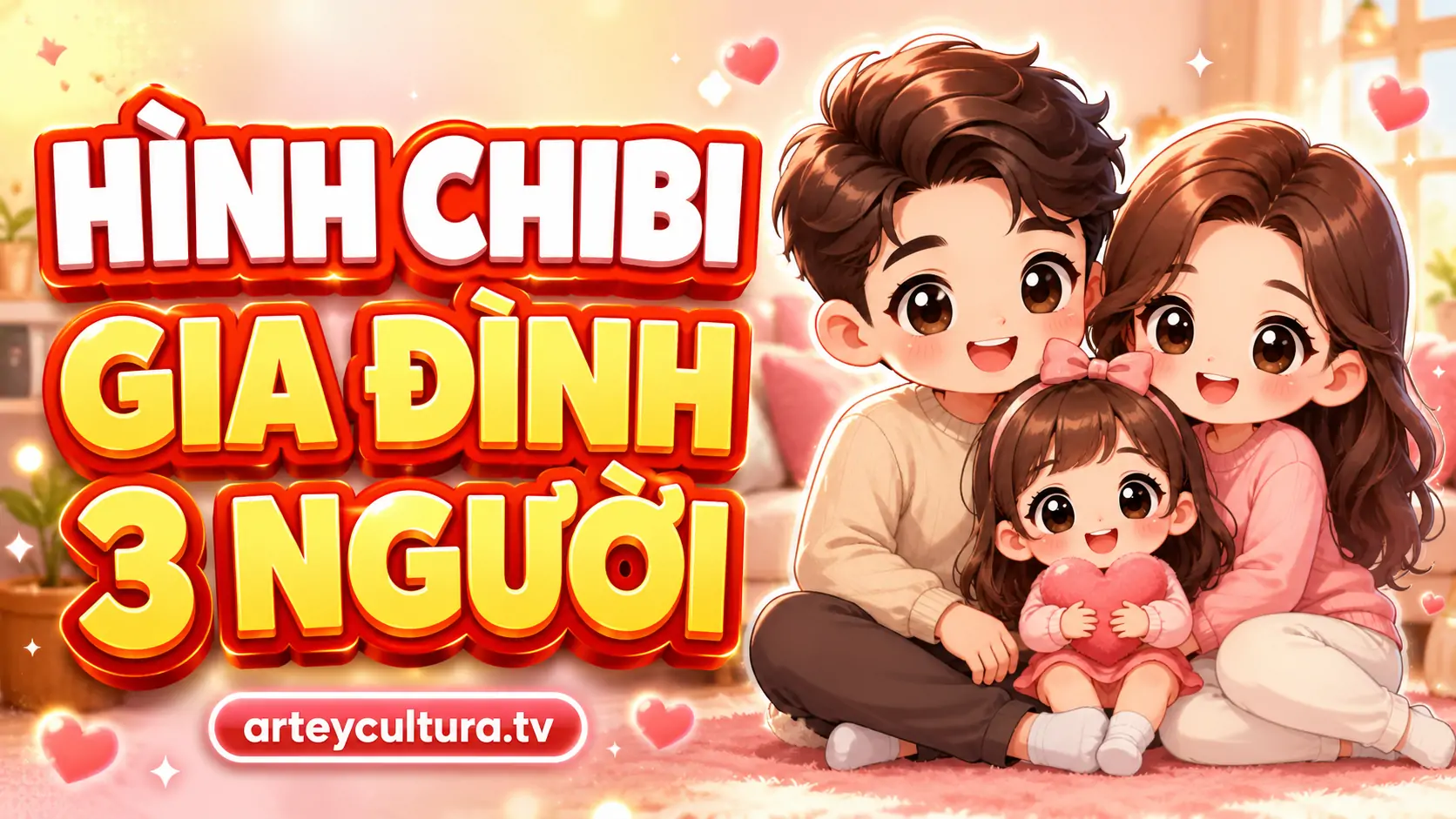 80 Hình Chibi Gia Đình 3 Người cute kiểu hoạt họa ấm áp dành tặng ngày cưới và dịp đặc biệt