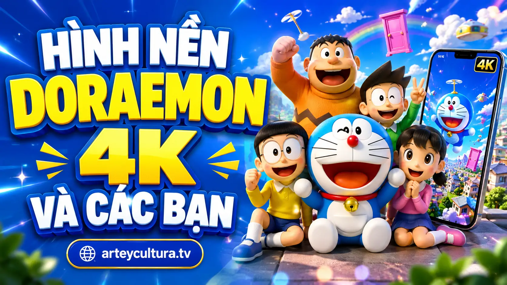 65 Hình Nền 4K Doraemon và Các Bạn trong thế giới bảo bối tương lai đầy hoài niệm tuổi thơ