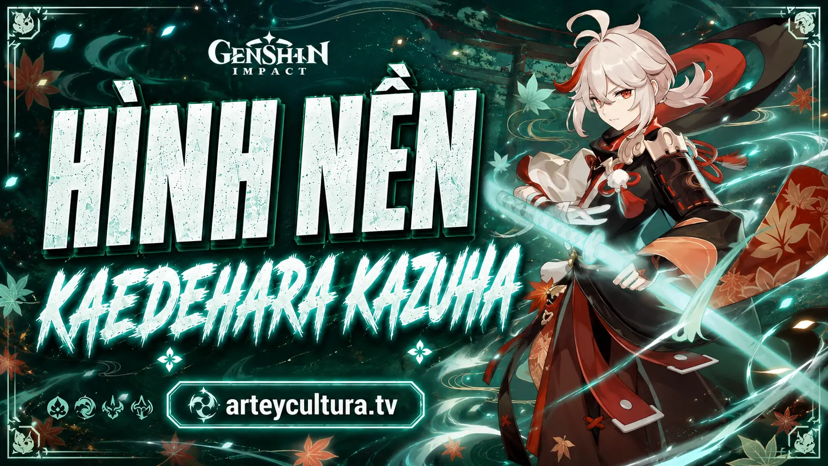 50 Hình nền Kaedehara Kazuha ngầu lãng tử với lá phong đỏ, kiếm katana và gió Inazuma dịu mắt