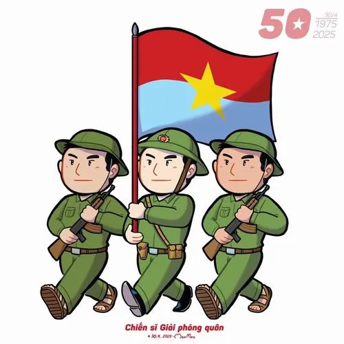 Cặp bạn trẻ mặc áo dài đỏ trắng đứng cạnh bản đồ Việt Nam, nụ cười tươi và chi tiết cờ hoa gợi không khí đoàn viên