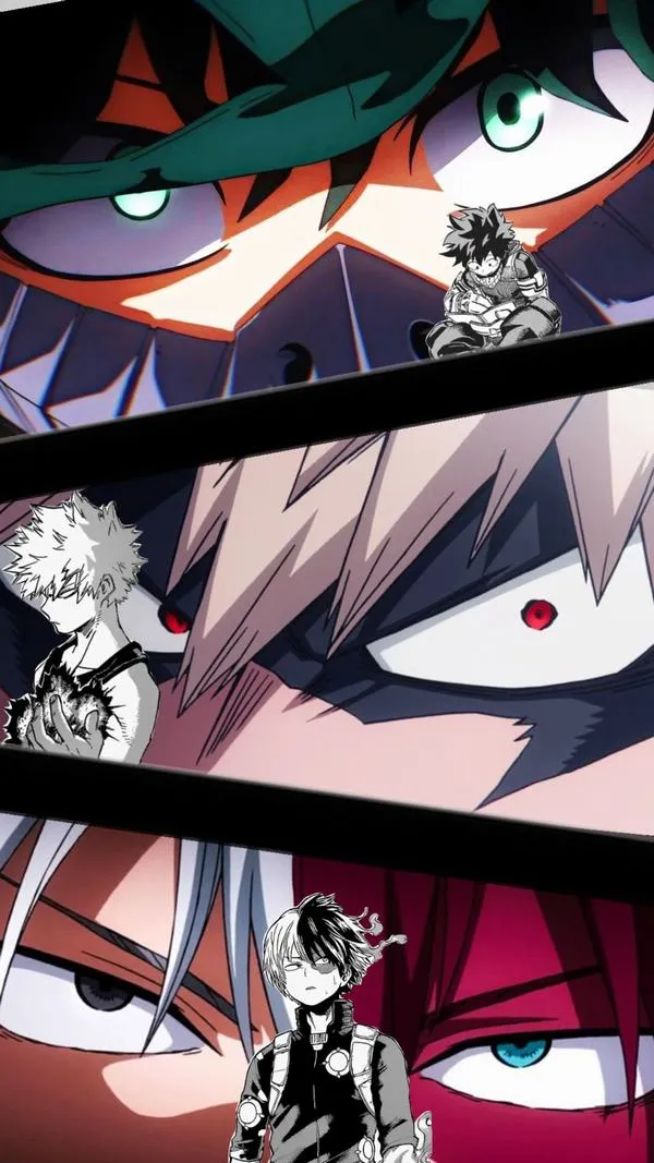 All Might cúi người truyền sức mạnh cho Deku, khung cảnh hoàng hôn phía sau khiến khoảnh khắc xúc động