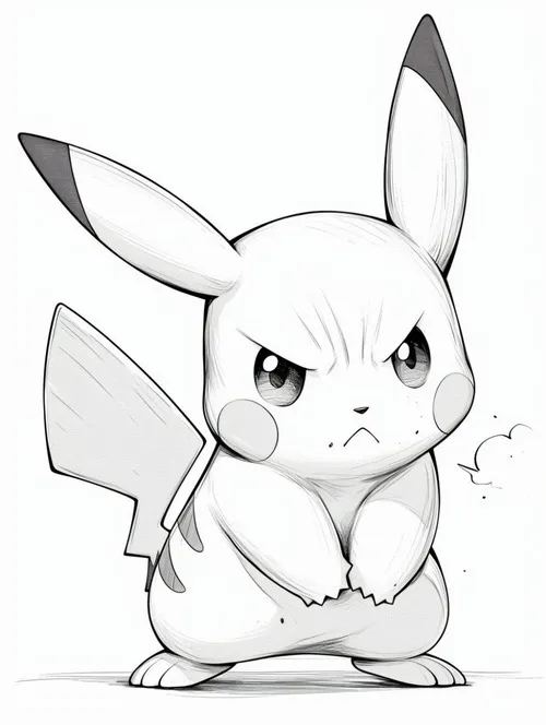 Pikachu ngồi đọc cuốn sách giấy nhỏ, đôi tai nghiêng nhẹ tạo cảm giác chăm chú và ngoan ngoãn