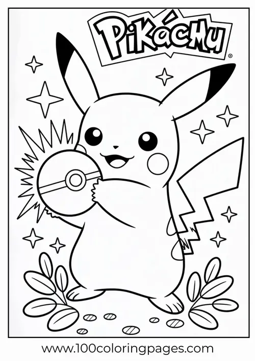 mau tranh to mau pikachu ngu ngon cuc ky cute 2