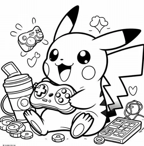 mau tranh to mau pikachu ngu ngon cuc ky cute 6