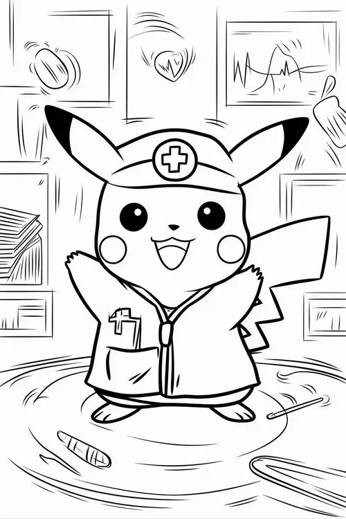 mau tranh to mau pikachu ngu ngon cuc ky cute 9