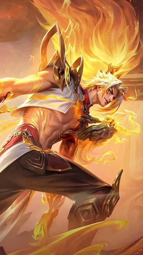 Zephys Huyết Long xoay thương trong màn đỏ đen, giáp rồng phủ ánh nóng và tư thế nghiêng tạo cảm giác cực nặng lực