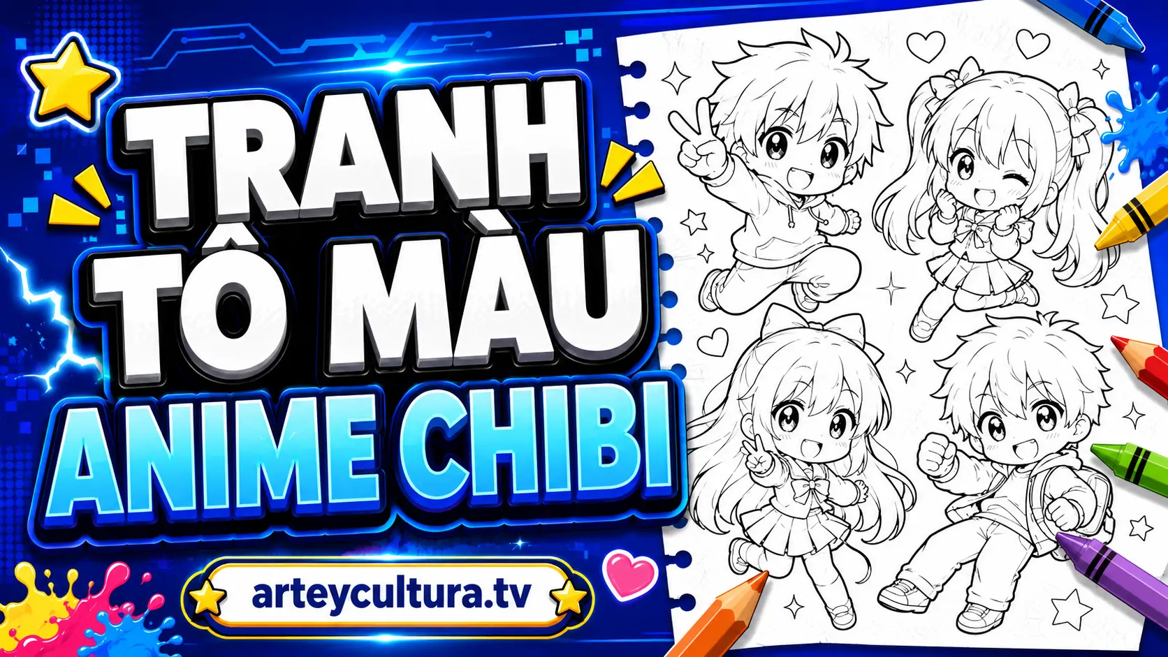 85 Tranh Tô Màu Anime Chibi cute dành cho fan manga, cosplay và thế giới kawaii fanart sáng tạo