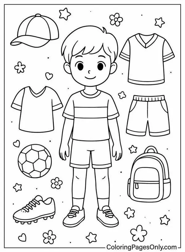 Cậu bé chibi nghịch ngợm ôm quả bóng đá tròn trịa diện bộ đồ thể thao ngắn tay khỏe khoắn mang đậm nét hồn nhiên của tuổi học trò.