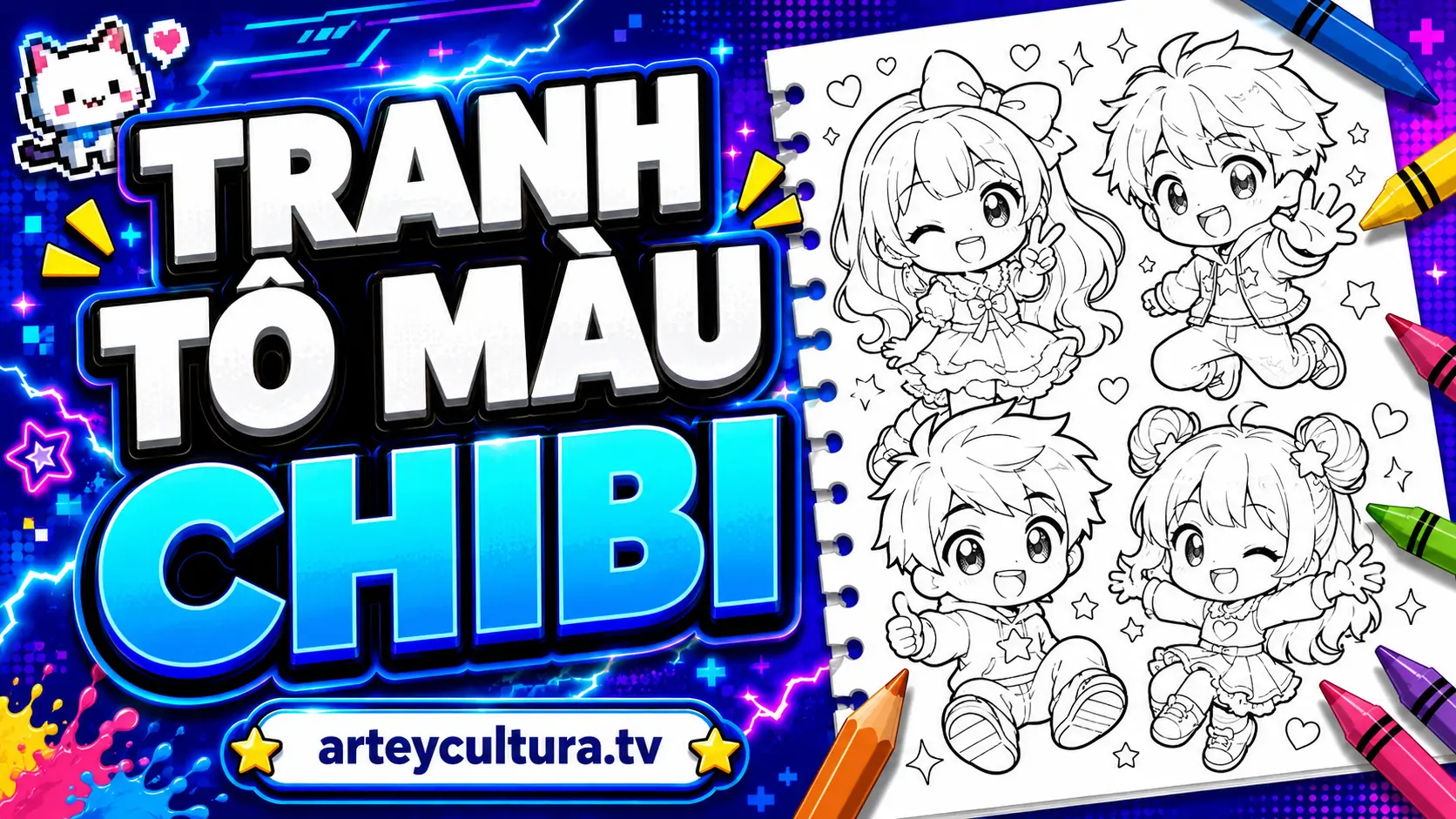 Full 115 Tranh Tô Màu Chibi cute dáng lùn ngộ nghĩnh với má bầu bĩnh và mắt to tròn