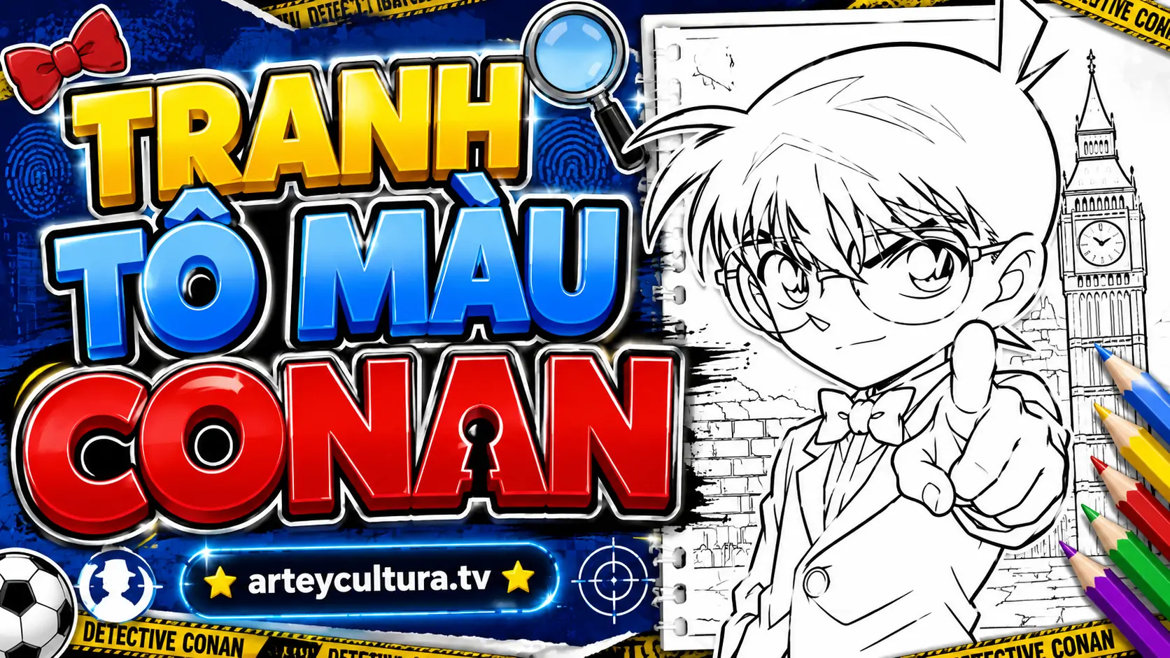 77 Tranh Tô Màu Conan suy luận và phá án Conan với Đội thám tử nhí và khu phố Beika