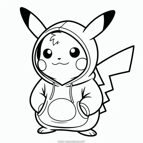 File in rõ nét Pikachu nằm cạnh hộp bút màu sáp, đôi mắt lim dim tạo không khí nghỉ ngơi nhẹ nhàng sau giờ học