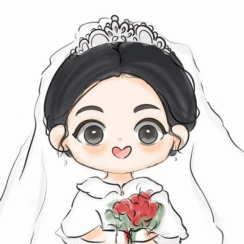 tranh ve co dau chu re chibi lam thiep moi 4