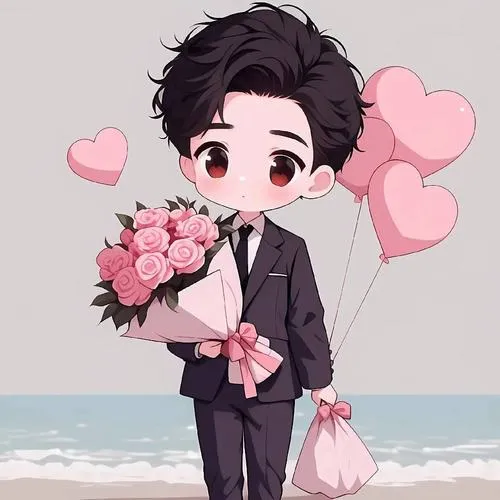 tranh ve co dau chu re chibi lam thiep moi 9