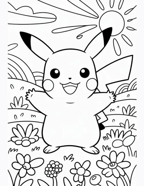 tranh ve phac thao pikachu va nhung nguoi ban 1
