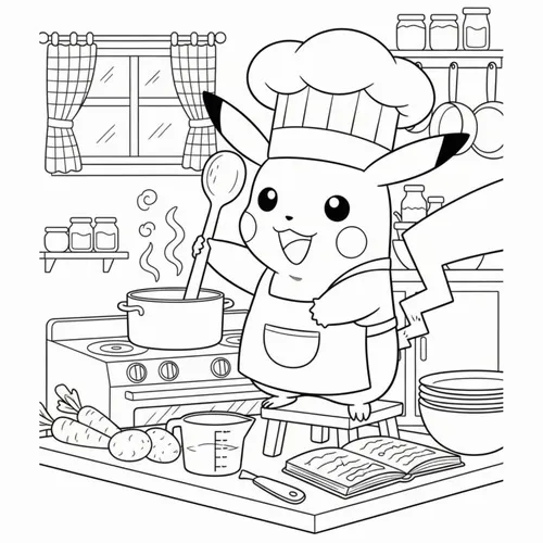 tranh ve phac thao pikachu va nhung nguoi ban 5
