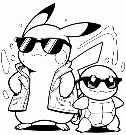 tuyen tap tranh to mau pikachu chibi ngo nghinh 1