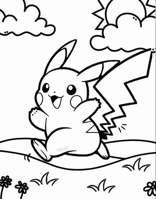 tuyen tap tranh to mau pikachu chibi ngo nghinh 18