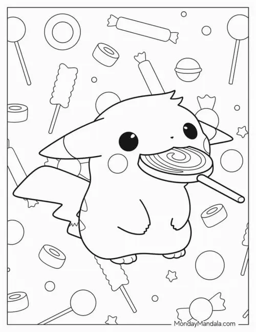 tuyen tap tranh to mau pikachu chibi ngo nghinh 19