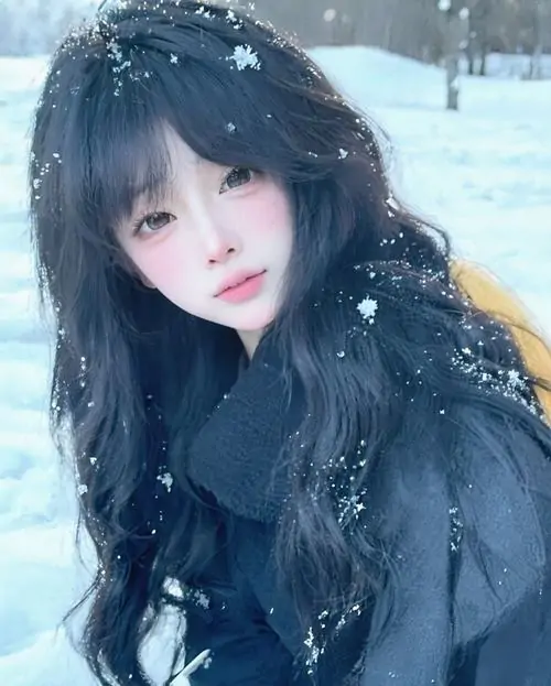 Gái xinh cute chụp selfie trước gương, tóc xoăn buông vai, kính mắt mảnh và áo khoác xám tạo cảm giác đời thường