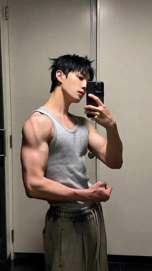Anh nam gymer dep trong phong tap hien dai noi bat boi bap tay ran chac va phong cach truong thanh 16