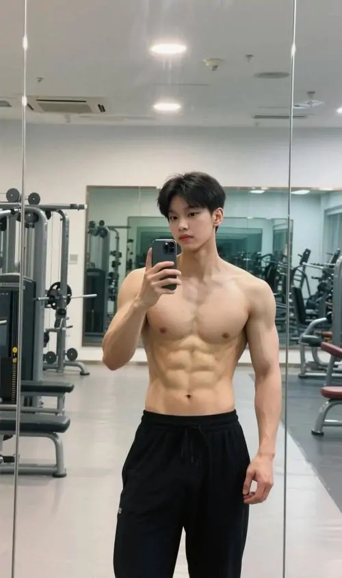 Anh nam gymer dep trong phong tap hien dai noi bat boi bap tay ran chac va phong cach truong thanh 6