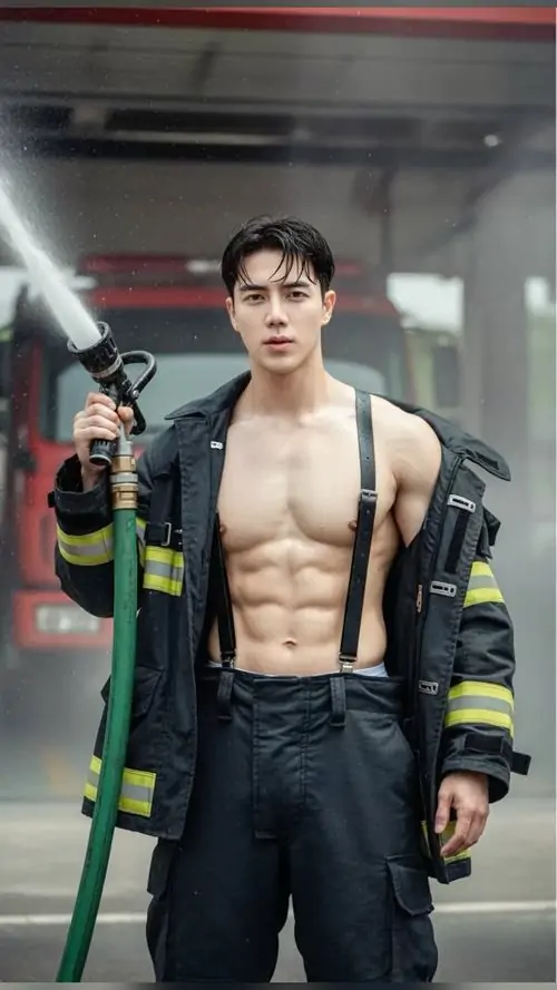 Bên khung cửa sáng, ảnh mẫu nam Việt Nam cơ bắp cho thấy chàng trai tóc đen mặc quần trắng, cơ bụng rõ và nét mặt điềm tĩnh