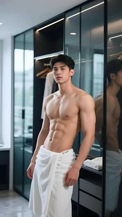 Ảnh nam thần cơ bắp Việt trong phòng tập có tạ tay phía sau, chàng trai mặc áo ba lỗ ôm, bắp tay chắc và nét mặt tập trung