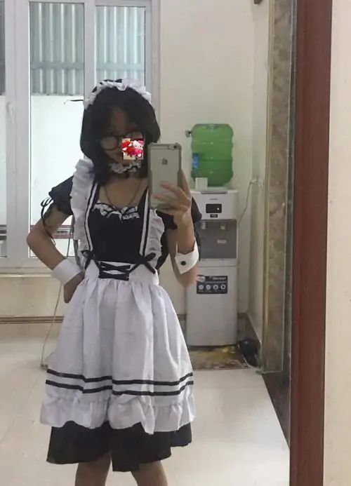 Hinh gai xinh phong cach maid mang ve dep Kawaii trang phuc chin chu va bieu cam dang yeu 10