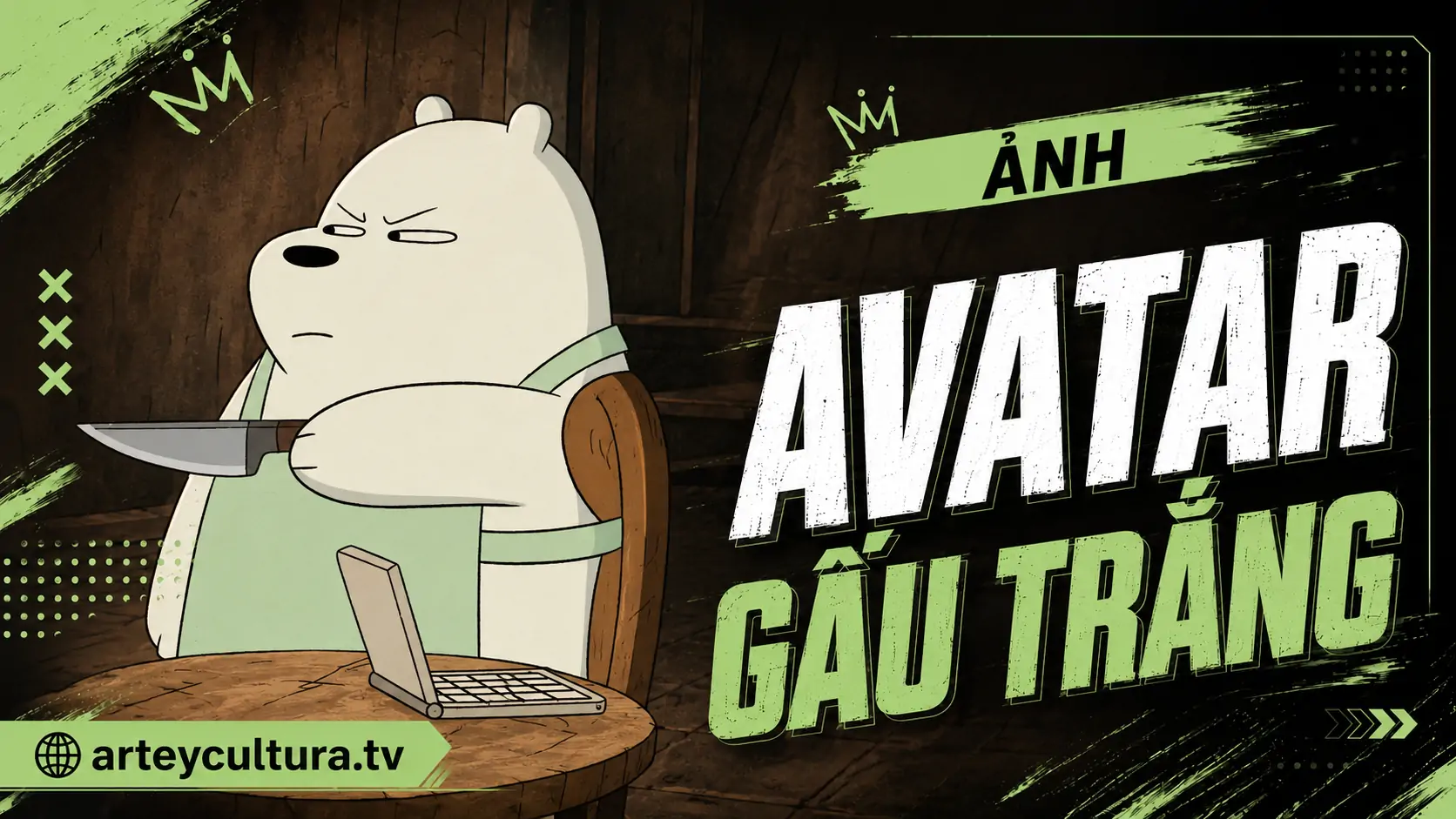 72 Ảnh Avatar Gấu Trắng mũm mĩm, mắt đen ngơ ngác với nét hoạt họa đáng yêu tông dịu mắt