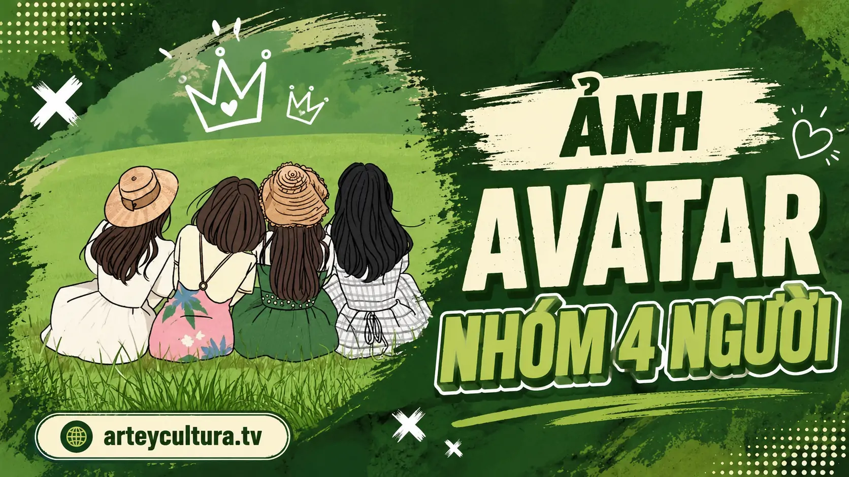 89 Ảnh Avatar Nhóm 4 Người Cute Ngầu với biểu cảm nhí nhố, màu sắc rực rỡ cực cuốn mắt
