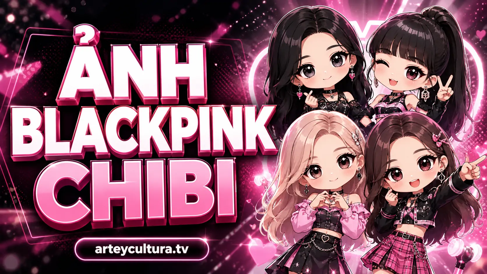 70 Ảnh Blackpink Chibi Cute siêu dễ thương, phụ kiện micro và trang phục đặc trưng từng thành viên