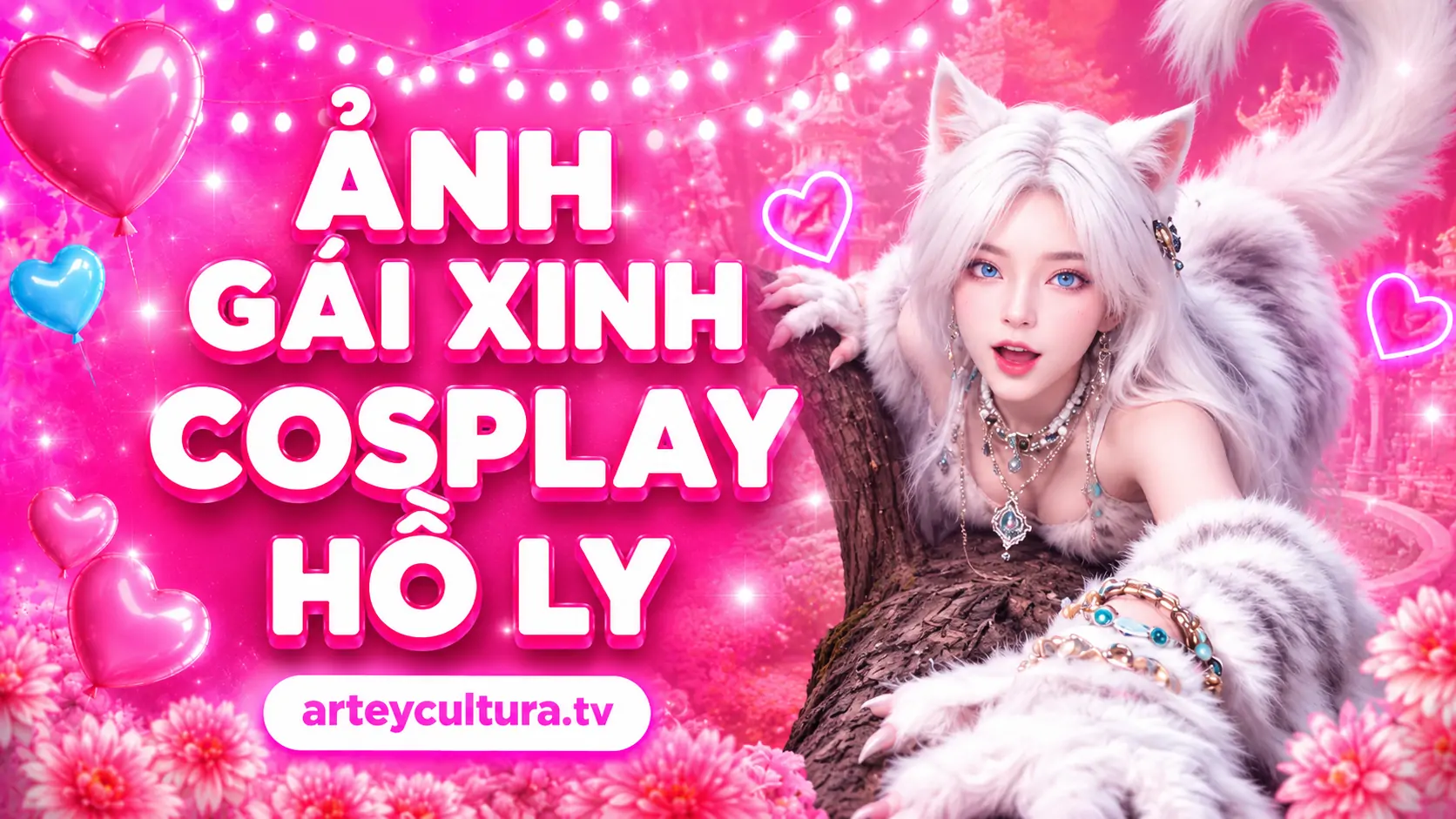 80 Ảnh Gái Xinh Cosplay Hồ Ly 9 Đuôi cổ phong với ánh mắt hút hồn, môi cười nhẹ và outfit nổi bật