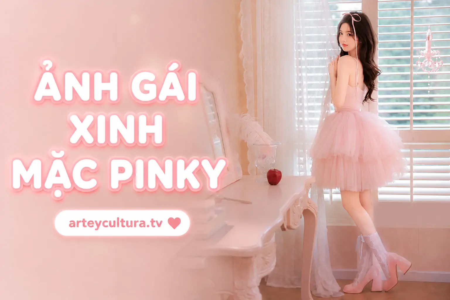 112 Ảnh Gái Xinh Mặc Pinky Cute phong cách Barbiecore cùng váy hồng bánh bèo tạo cảm giác kẹo ngọt đáng yêu