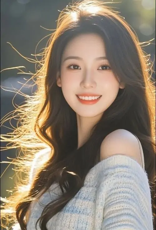 Nắng vàng viền quanh mái tóc cô gái áo trễ vai, ảnh hot girl cười tỏa nắng với nụ cười rạng rỡ đầy cuốn hút