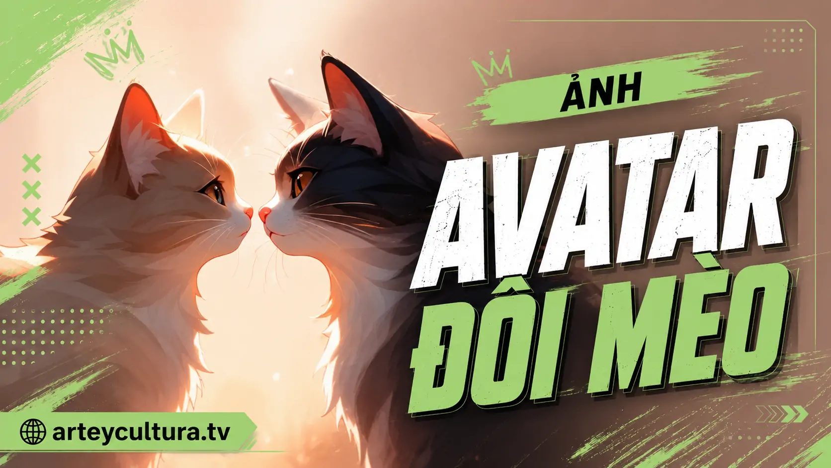40 Cặp Ảnh Avatar Đôi Mèo Cute biểu cảm tinh nghịch phù hợp người thích sự ngọt ngào và đồng bộ