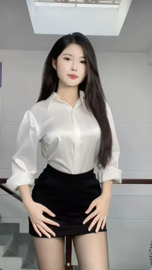 Ánh đèn trong nhà làm hình ảnh hot girl đầm đen ngắn nổi bật với vòng cổ xích, dáng đứng thẳng và biểu cảm lạnh